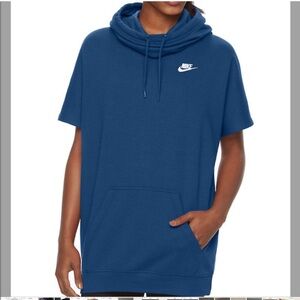 Nike Women's Blue Hoodie with Logo